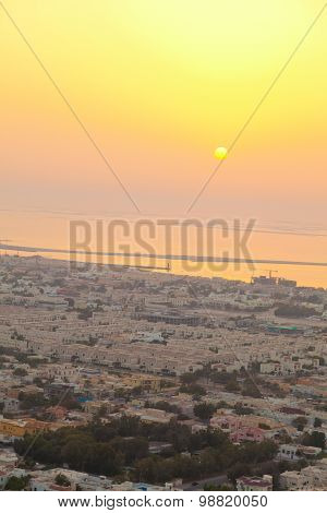 Dubai Skyline At Sunset