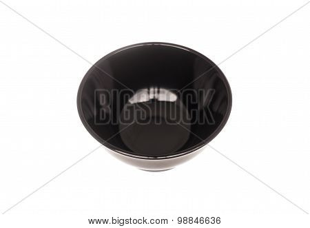 Black Ceramic Bowl Isolated