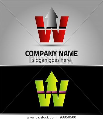 Letter W logo vector alphabet shape. W concept type as logo