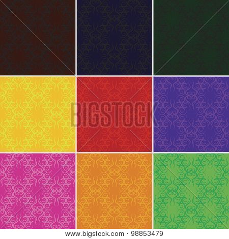 Vector Seamless Patterns With Original Design. 9 sets. EPS10.