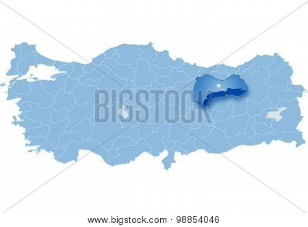Map Of Turkey, Erzinca