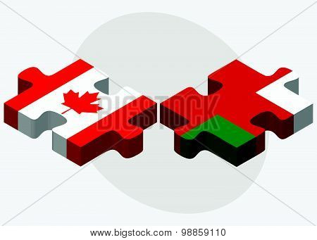 Canada And Oman Flags