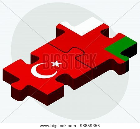 Turkey And Oman Flags