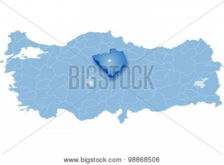 Map Of Turkey, Yozgat