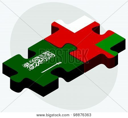 Saudi Arabia And Oman Flags