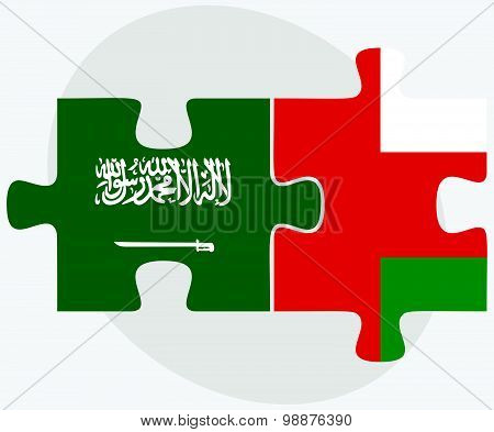 Saudi Arabia And Oman Flags