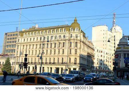 Typical urban landscape in the center of Bucharest - Bucuresti, the capital of Romania. It have 3 millions inhabitants and many historical vestiges