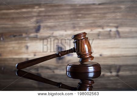 Gavel. Auction and business concept. Place for logo and text.
