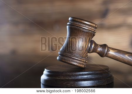 Gavel. Auction and business concept. Place for logo and text.