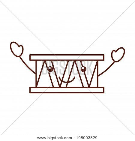 drums musical instrument kawaii character vector illustration design