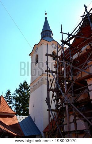 Old Fortified Medieval Saxon Church In Dirjiu, Transylvania
