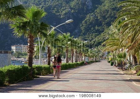 Summer vacation on the Icmeler  beach, Turkey