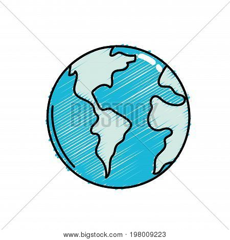 global earth planet to geography ubication vector illustration