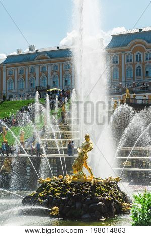 Peterhof, St. Petersburg - July 27, 2017.