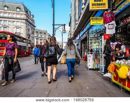 People In Oxford Street In London (hdr)