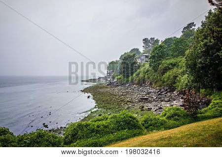 puget sound waterscape and coastline in washington state