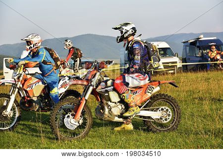 Sibiu, Romania - July 12 - 16 July: Copetitors In Red Bull Romaniacs Hard Enduro Rally With A Ktm Mo