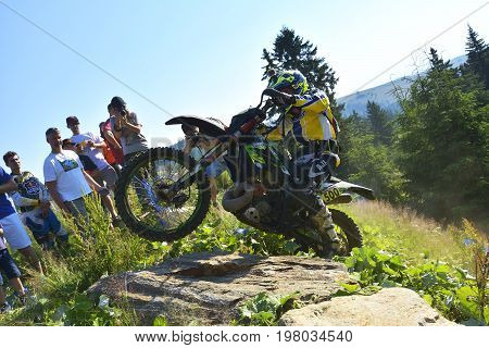 Sibiu, Romania - July 12 - 16 July: Copetitors In Red Bull Romaniacs Hard Enduro Rally With A Ktm Mo