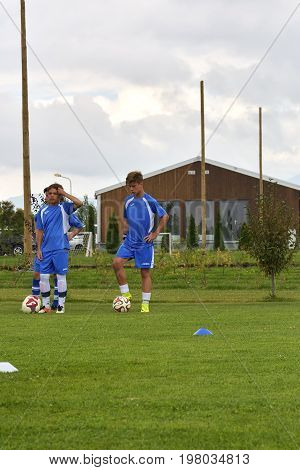 Ghimbav, Brasov, Romania - Agust 3: Soccer Football Training Camp For Kids, Children At Forex Ghimba