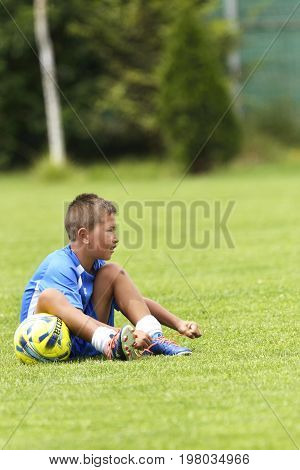 Ghimbav, Brasov, Romania - Agust 3: Soccer Football Training Camp For Kids, Children At Forex Ghimba