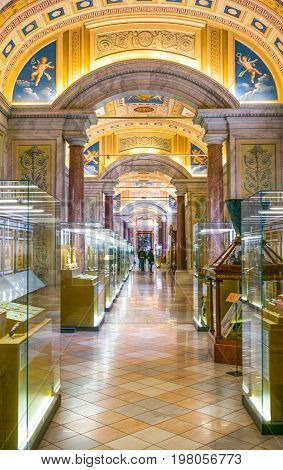 Rome Italy - March 11 2014: Vatican Museums the Clementina gallery
