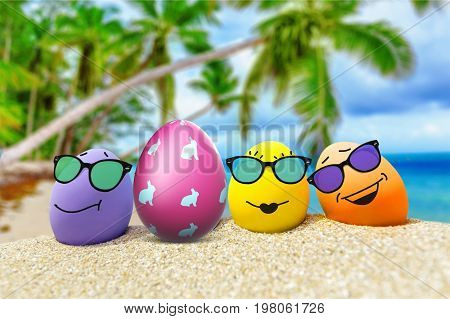 Sunglasses glasses eggs colored eggs leisure colors background