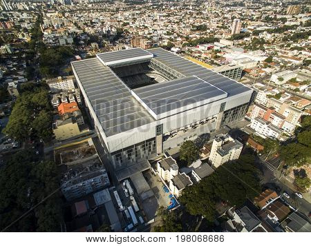 Aerial View Of Football Stadium Of The Paranaense Athletic Club. Arena Da Baixada. Curitiba. Parana.