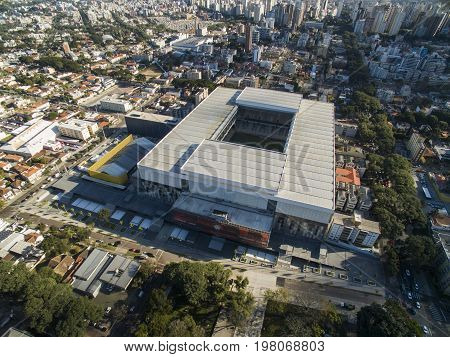 Aerial View Of Football Stadium Of The Paranaense Athletic Club. Arena Da Baixada. Curitiba. Parana.
