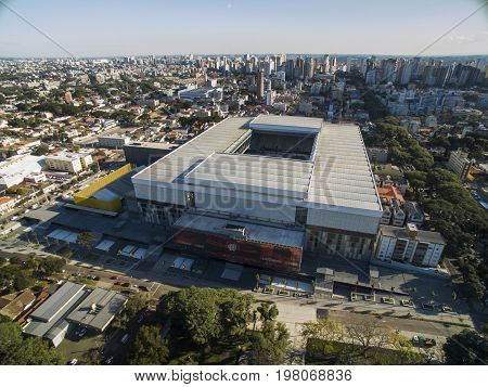 Aerial View Of Football Stadium Of The Paranaense Athletic Club. Arena Da Baixada. Curitiba. Parana.