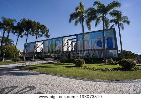Town Hall Of Curitiba Cityscape, Parana State, Brazil. July, 2017.