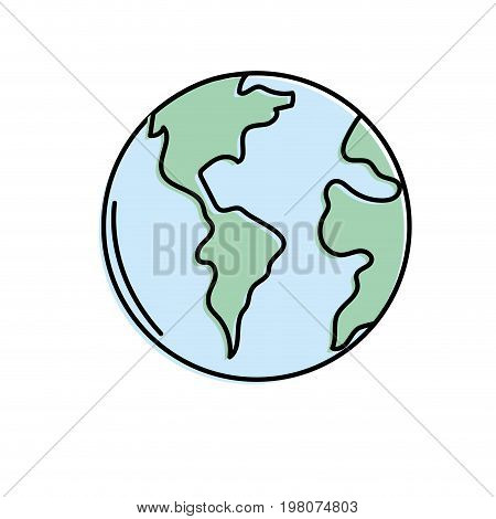 global earth planet to geography ubication vector illustration