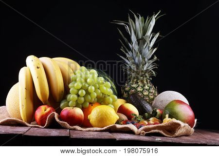 Fresh Fruits.mixed Fruits Background.healthy Eating, Dieting, Love Fruits.