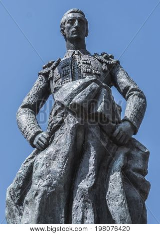 Cordoba, SPAIN - July 9: Sculptural ensemble dedicated to the bullfighter Manolete, called 