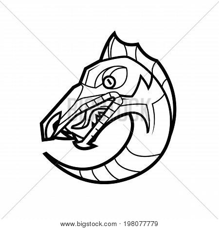 decorative dragon head in a circle mythical creature - suitable for a logo and design