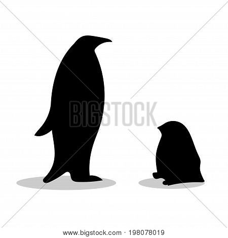 Penguin symbol family loyalty. Animal vector illustration
