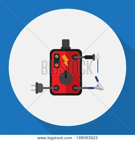 Vector Illustration Of Electrical Symbol On Welding Flat Icon