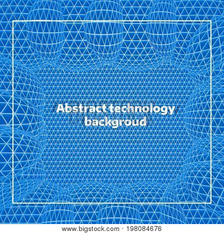 Abstract traingular 3d mesh background. vector design