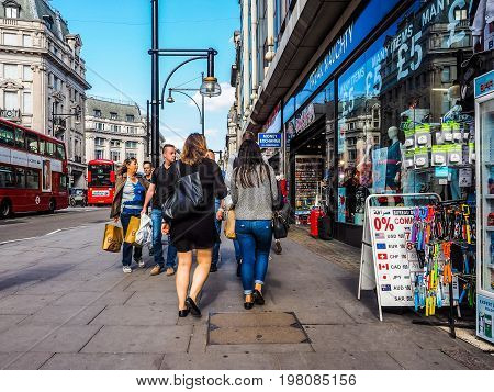 People In Oxford Street In London (hdr)