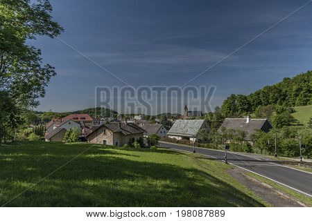 Vapenna Village In Rychlebske Mountains In Start Of Summer