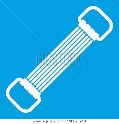 Sports stretchable belt icon white isolated on blue background vector illustration