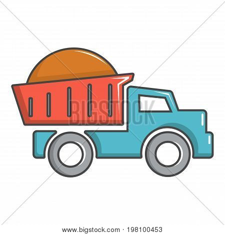 Heavy construction tipper icon. Cartoon illustration of heavy construction tipper vector icon for web design
