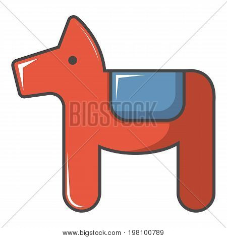 Dala horse Swedish symbol icon. Cartoon illustration of dala horse Swedish symbol vector icon for web design