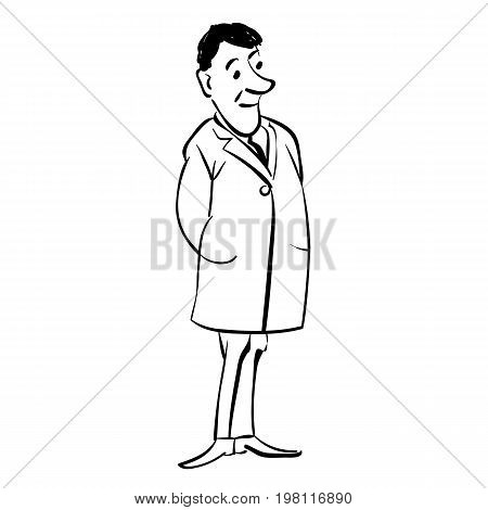 Doctor standing his hands behind his smiling