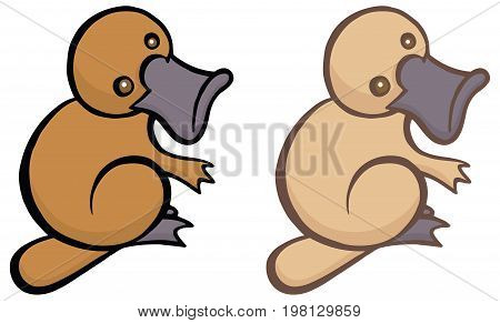 Funny cartoon platypus - You can design cards, part of platypus logo, mascot, corporate character and so on. Lively animal character.