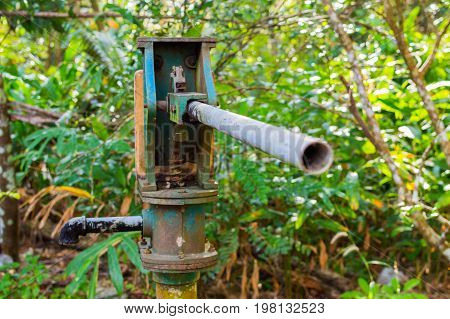 Blue Water Pressure Pump Column For Water Supply From Well