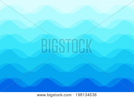Abstract background of blue sea waves Vector Illustration