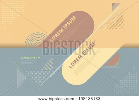 Abstract background composition elements template geomertic lines semicircle rounded for artwork print ad magazine poster flyer leaflet brochure book Vector illustration copy space