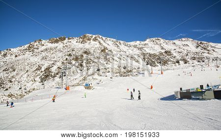 Panorama of the Austrian ski resort of Ischgl.
