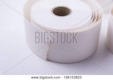 Blank roll paper for cashier on white background