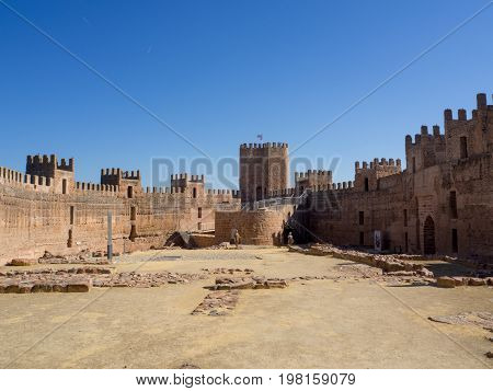 Interior view of a 12th century medieval castle in Andalusia, Spain